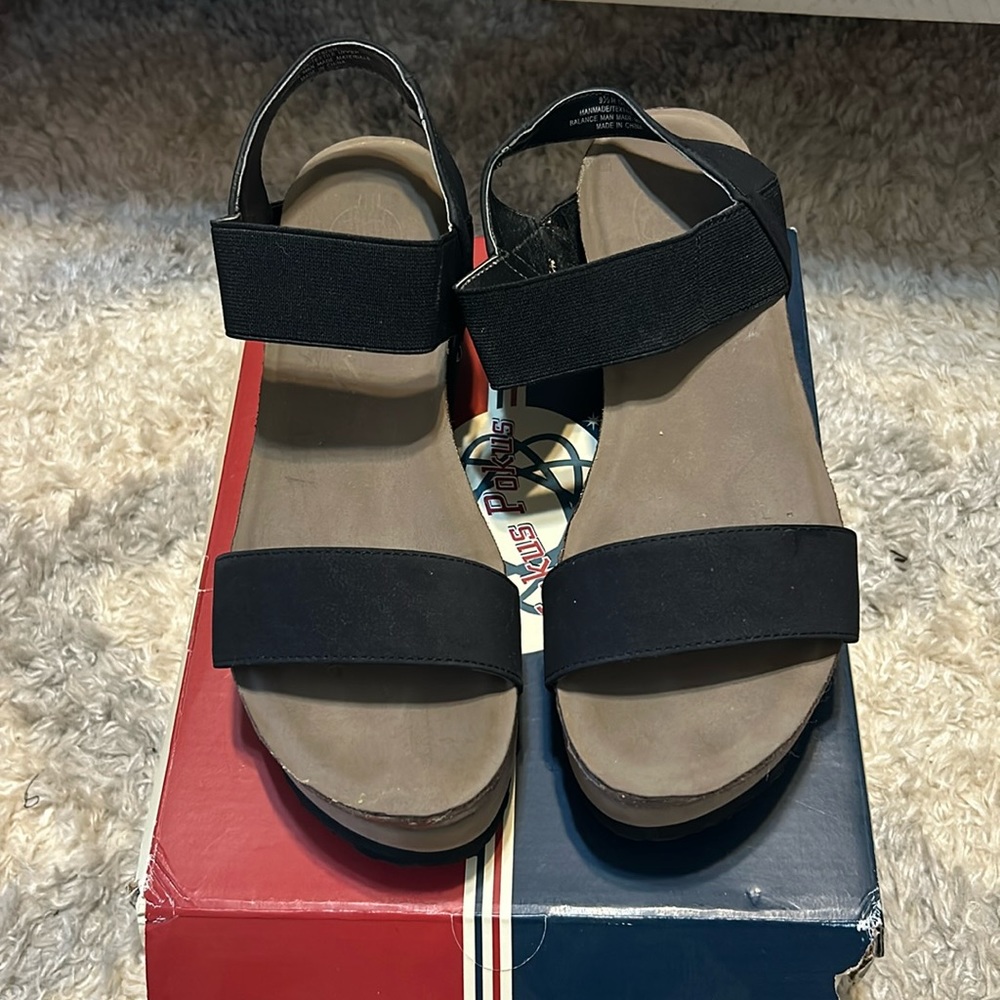 Strappy wedge heel